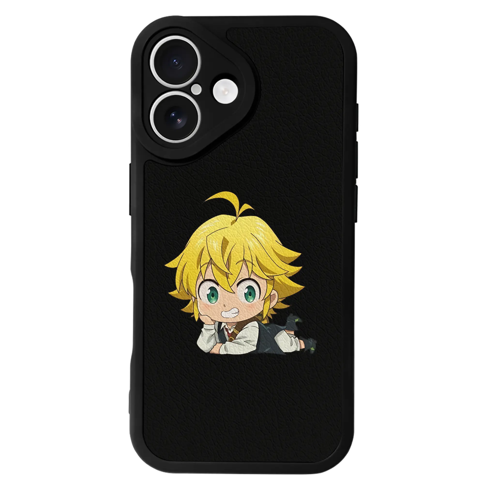 七つの大罪 グッズ メリオダス - IPhone 16シリーズ対応 ・ シリコンスマホケース ・ レザー調 ・ 高精度フィット ・ 耐衝撃 ・ ワイヤレス充電対応 ・ 精密カット